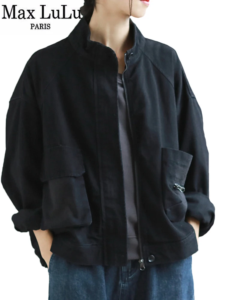 Женская куртка в стиле панк Max LuLu, свободная однотонная Дизайнерская куртка в европейском стиле, повседневная винтажная куртка на молнии, че...
Женская куртка в стиле панк Max LuLu, свободная однотонная Дизайнерская куртка в европейском стиле, повседневная винтажная куртка на молнии, че...