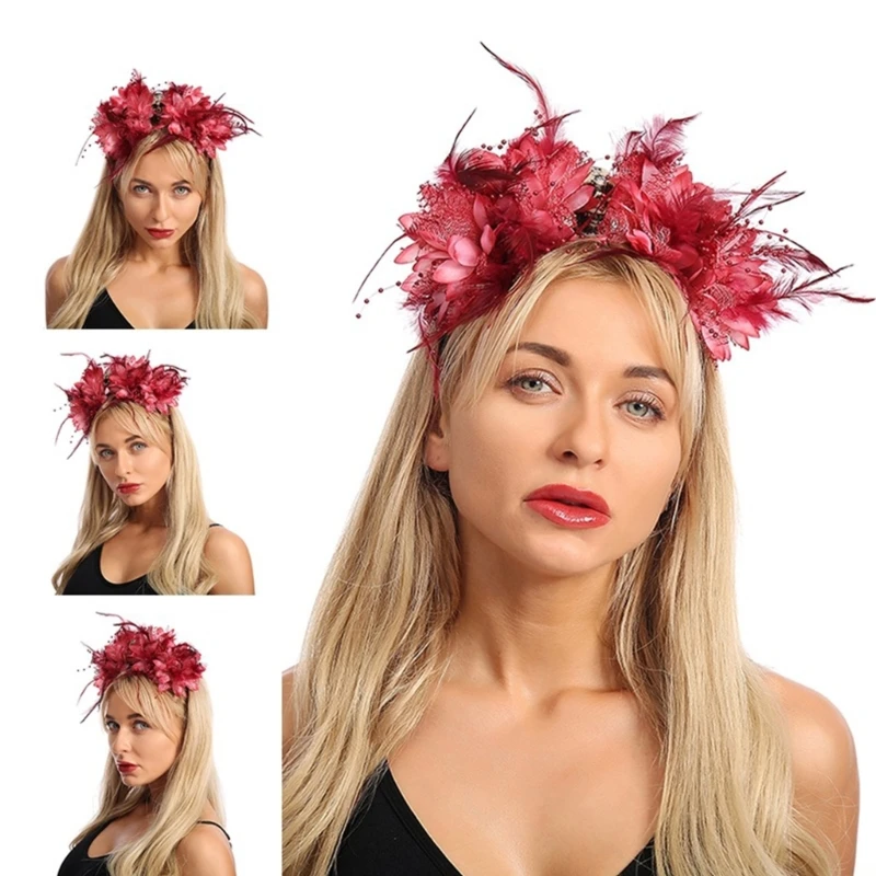 Halloween Party Headband Red Flower Feather Hairhoop Universal Goth Headdress for Girls Adult Women Accessories Headwear
Halloween Party Headband Red Flower Feather Hairhoop Universal Goth Headdress for Girls Adult Women Accessories Headwear