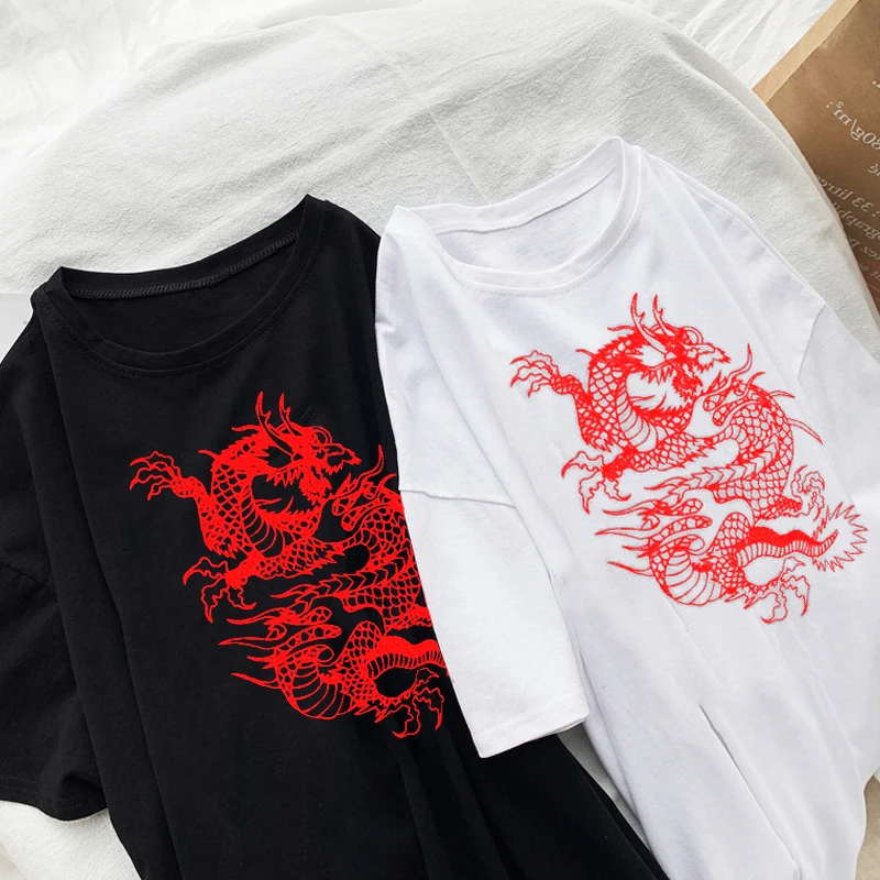 Harajuku Womens T-shirt Harajuku Y2K Street Tops Dragon Gothic Myth Print Short Sleeve Clothes Loose Vintage Oversized T-shirt
Harajuku Womens T-shirt Harajuku Y2K Street Tops Dragon Gothic Myth Print Short Sleeve Clothes Loose Vintage Oversized T-shirt