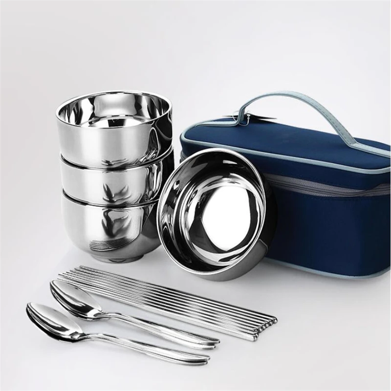 New Picnic Tourist Tableware Set Camping Stainless Cutlery Bowl Chopsticks Spoon Suit Bag Outdoor Travel Hiking Accessories
New Picnic Tourist Tableware Set Camping Stainless Cutlery Bowl Chopsticks Spoon Suit Bag Outdoor Travel Hiking Accessories
