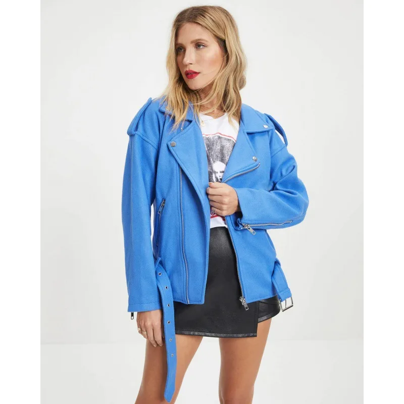 2022 Women Autumn Fashion Street Style Diagonal Zipper Woolen Jacket Coat Casual Lapel Collar Long Sleeve Chic Short Jackets
2022 Women Autumn Fashion Street Style Diagonal Zipper Woolen Jacket Coat Casual Lapel Collar Long Sleeve Chic Short Jackets