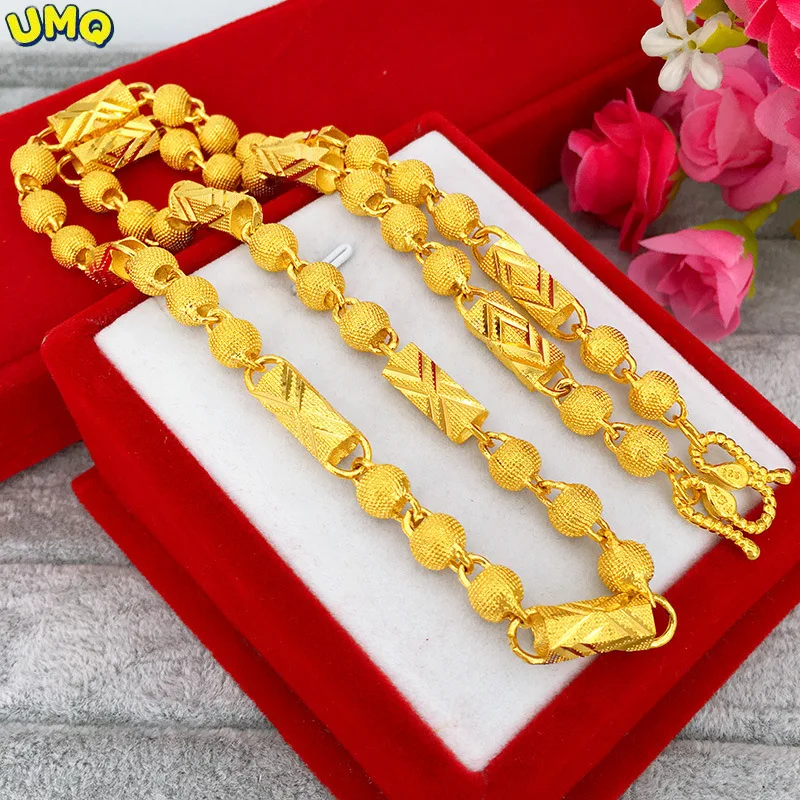 

New Male Necklaces ! Hot Man Link Vintage 24k Dragon Real Yellow Solid Gold Plated Men's Necklace Curb Chain Donot Fade Jewelry