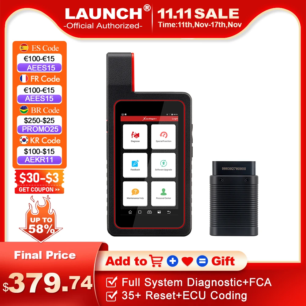 LAUNCH X431 Diagun V Full System Professional OBD2 Diagnostic Tools ECU Coding Wifi BT code reader Scanner 2 years Free online
LAUNCH X431 Diagun V Full System Professional OBD2 Diagnostic Tools ECU Coding Wifi BT code reader Scanner 2 years Free online
