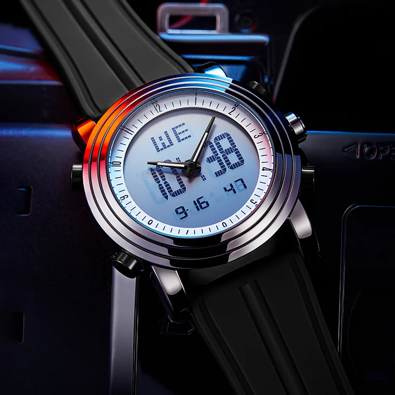 Модные мужские цифровые наручные часы SINOBI с хронографом водонепроницаемые
