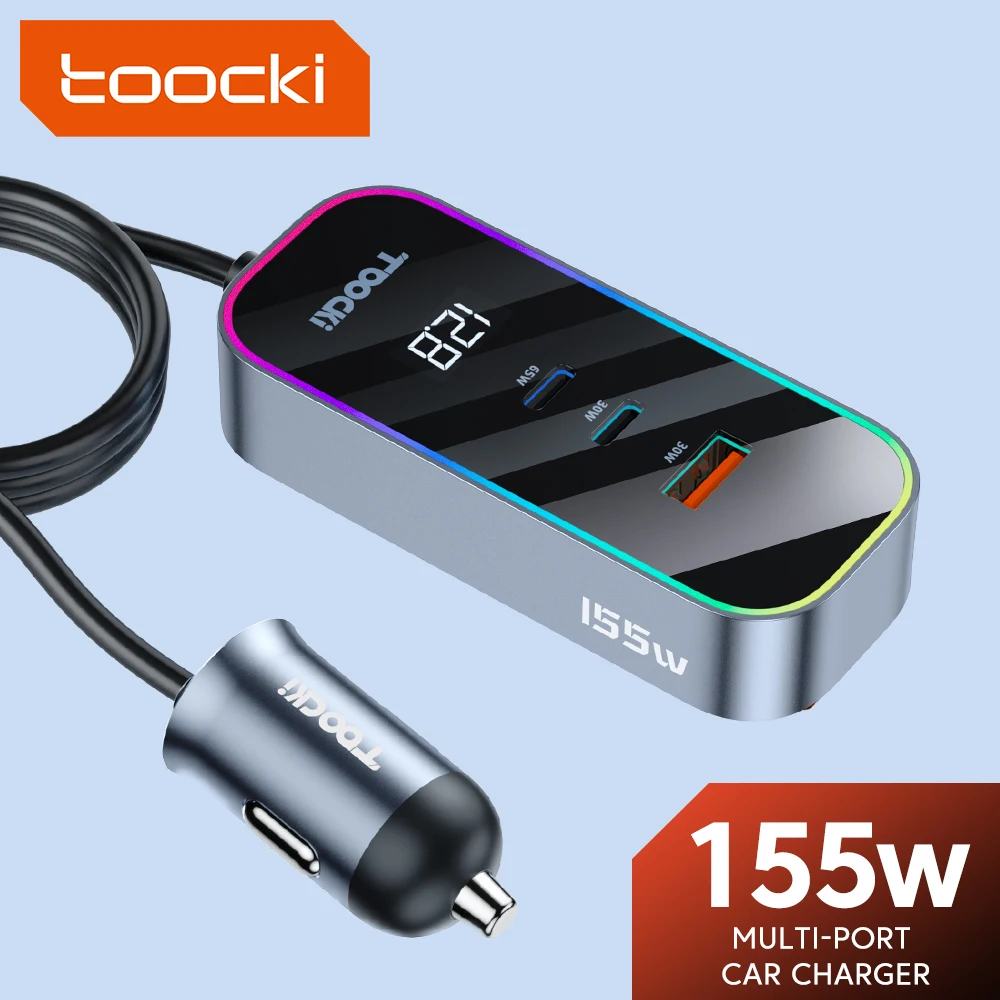 Toocki 155W PD Car Charger USB Type C Fast Charging QC3.0 Multi Port Digital Display Car Phone Adapte for iPhone Xiaomi Samaung
Toocki 155W PD Car Charger USB Type C Fast Charging QC3.0 Multi Port Digital Display Car Phone Adapte for iPhone Xiaomi Samaung