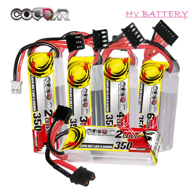 CODDAR HV 350mah 90C 3.8V 7.6V 11.4V 15.2V 22.8V Lipo Battery PH2.0 XT30 For RC Quadcopter FPV Racing Drone 1S 2S 3S 4S 5S 6S
CODDAR HV 350mah 90C 3.8V 7.6V 11.4V 15.2V 22.8V Lipo Battery PH2.0 XT30 For RC Quadcopter FPV Racing Drone 1S 2S 3S 4S 5S 6S
