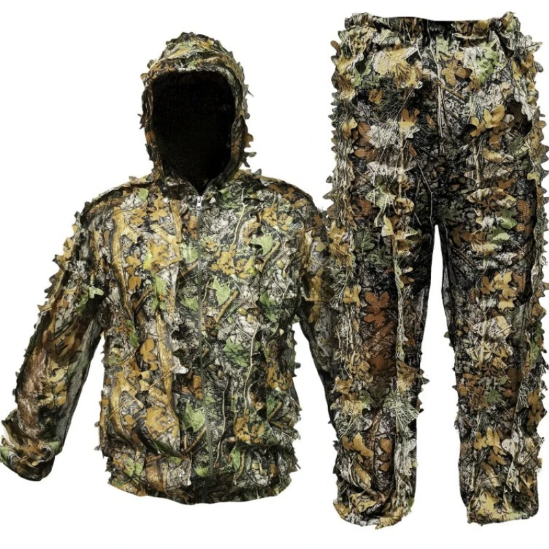 3D Maple Leaf Camouflage Clothes Hooded Jacket and Pants Ghillie Suit Hunting Clothing for Airsoft CS Games
3D Maple Leaf Camouflage Clothes Hooded Jacket and Pants Ghillie Suit Hunting Clothing for Airsoft CS Games
