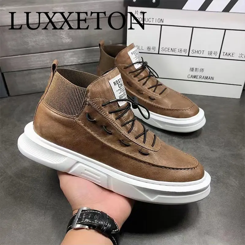 Men Casual Leather Shoe s 2022 New Spring Autumn High-top Fashion Low-top Front Lace All-match British Style Sports
Men Casual Leather Shoe s 2022 New Spring Autumn High-top Fashion Low-top Front Lace All-match British Style Sports
