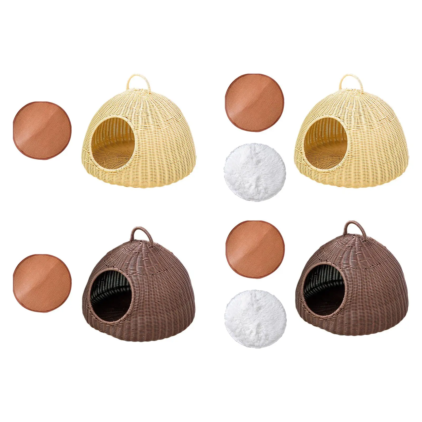 Cat House Nest Kitten Indoor Cats Hut Imitation Rattan Cat Bed Cave Pet Bed for Sleeping Small Dogs Guinea Pigs Kitty Hedgehogs
Cat House Nest Kitten Indoor Cats Hut Imitation Rattan Cat Bed Cave Pet Bed for Sleeping Small Dogs Guinea Pigs Kitty Hedgehogs