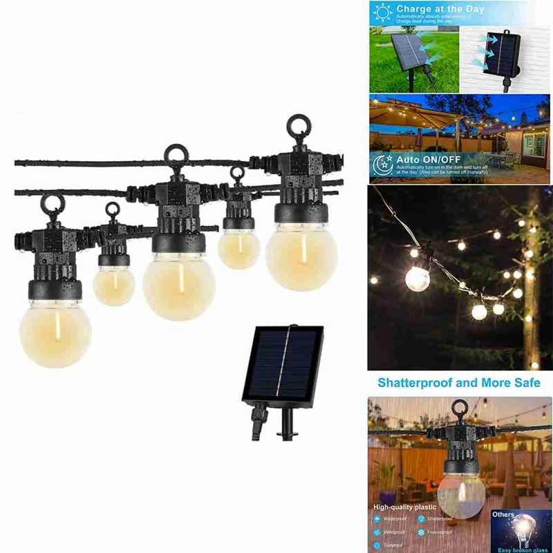 LED Solar Light Outdoor Garland Street G50 Bulb String Light As Christmas Decoration Lamp For Patio Garden
LED Solar Light Outdoor Garland Street G50 Bulb String Light As Christmas Decoration Lamp For Patio Garden