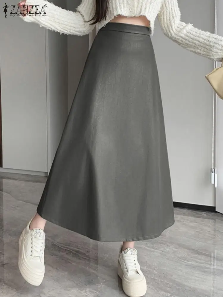 ZANZEA Fashion Women High Waist Solid A-line Skirt PU Leather Skirt Autumn Elegant Party Faldas Saia Casual Work Midi Skirt Jupe
ZANZEA Fashion Women High Waist Solid A-line Skirt PU Leather Skirt Autumn Elegant Party Faldas Saia Casual Work Midi Skirt Jupe