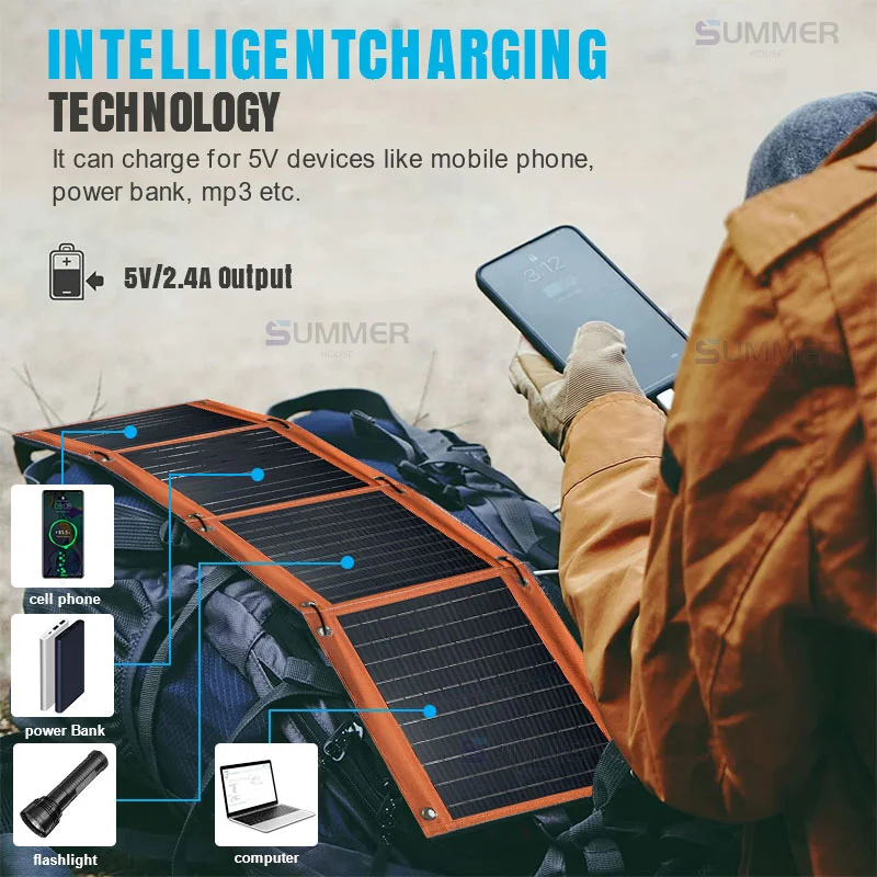 Foldable 5V 40W USB Solar Panel Outdoor Waterproof Solar Panel Charger Mobile Sunpower Cell Battery Charger for Camping Hiking
Foldable 5V 40W USB Solar Panel Outdoor Waterproof Solar Panel Charger Mobile Sunpower Cell Battery Charger for Camping Hiking