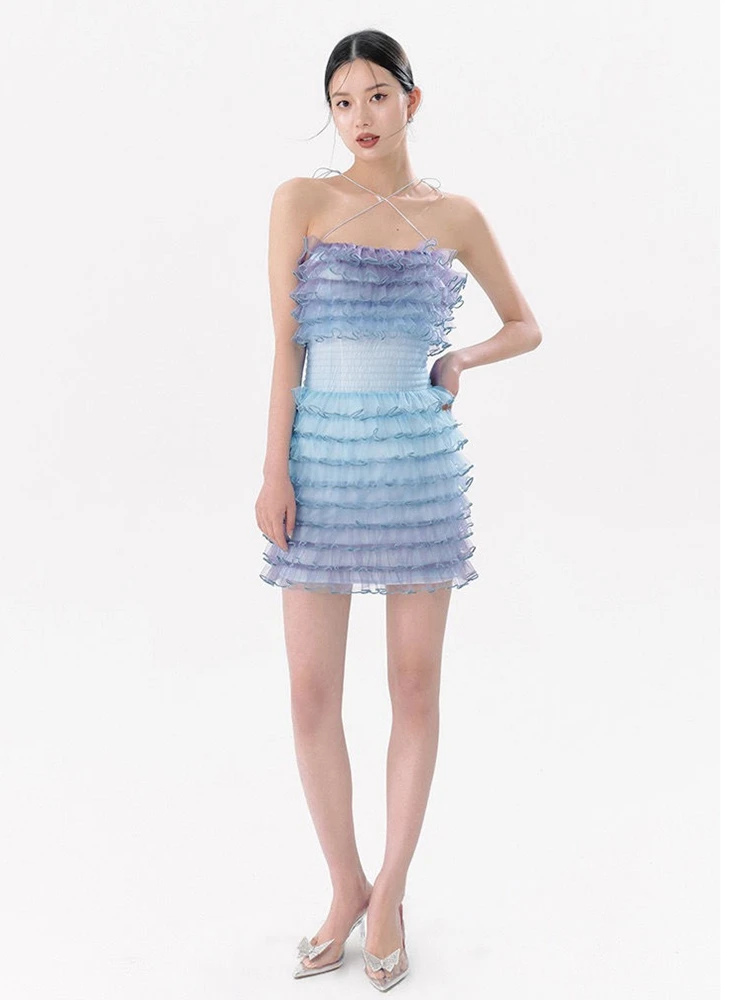 Romantic Sweet Birthday Cake Dress Women Gradient Color High Waist Spaghetti Strap Dresses Summer 2022 New
Romantic Sweet Birthday Cake Dress Women Gradient Color High Waist Spaghetti Strap Dresses Summer 2022 New