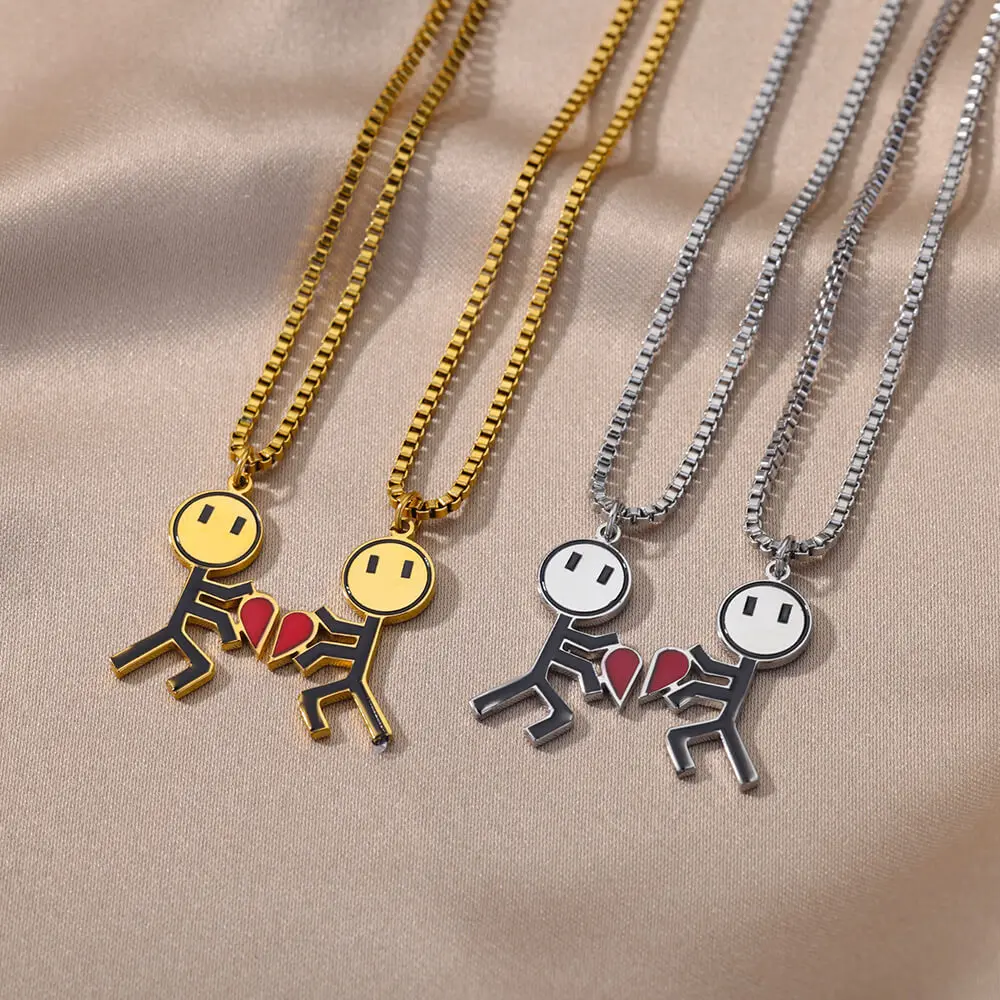 2 Pcs Cartoon Matchmaker Couple Love Stainless Steel Pendant Necklace For Women Men Chain Fashion Jewelry Neck Streetwear
2 Pcs Cartoon Matchmaker Couple Love Stainless Steel Pendant Necklace For Women Men Chain Fashion Jewelry Neck Streetwear