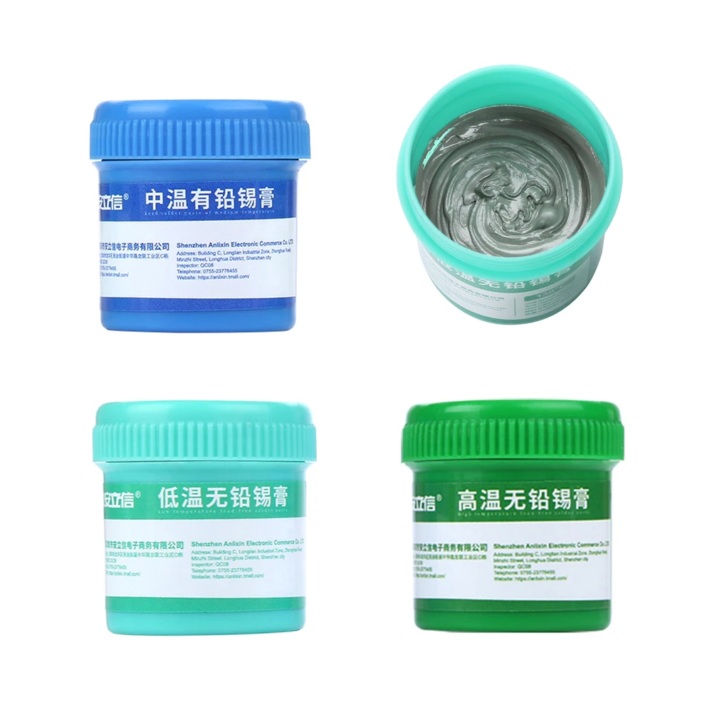 50g High/Middle/Low Temperature Solder Paste Tin Paste SMT Patch Plant Tin Mobile Phone Repair Lead-free Soldering
50g High/Middle/Low Temperature Solder Paste Tin Paste SMT Patch Plant Tin Mobile Phone Repair Lead-free Soldering