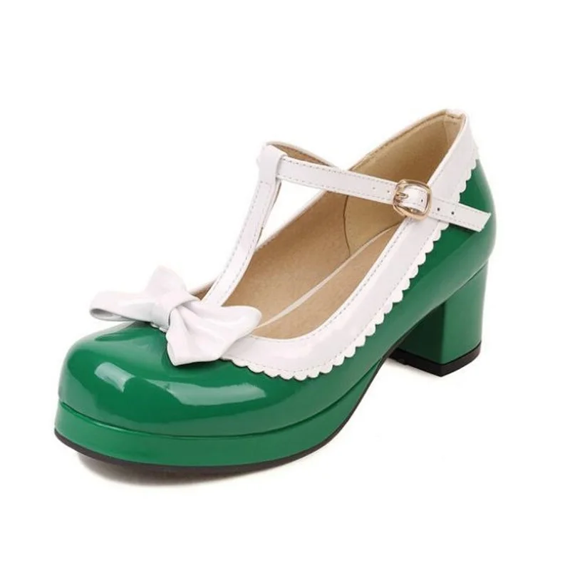 Patent Leather Candy Color Chunky High Heel Women's Pumps Bow T-Button Mary Jane Shoes For Women Botas Con Taco 41 42 43
Patent Leather Candy Color Chunky High Heel Women's Pumps Bow T-Button Mary Jane Shoes For Women Botas Con Taco 41 42 43