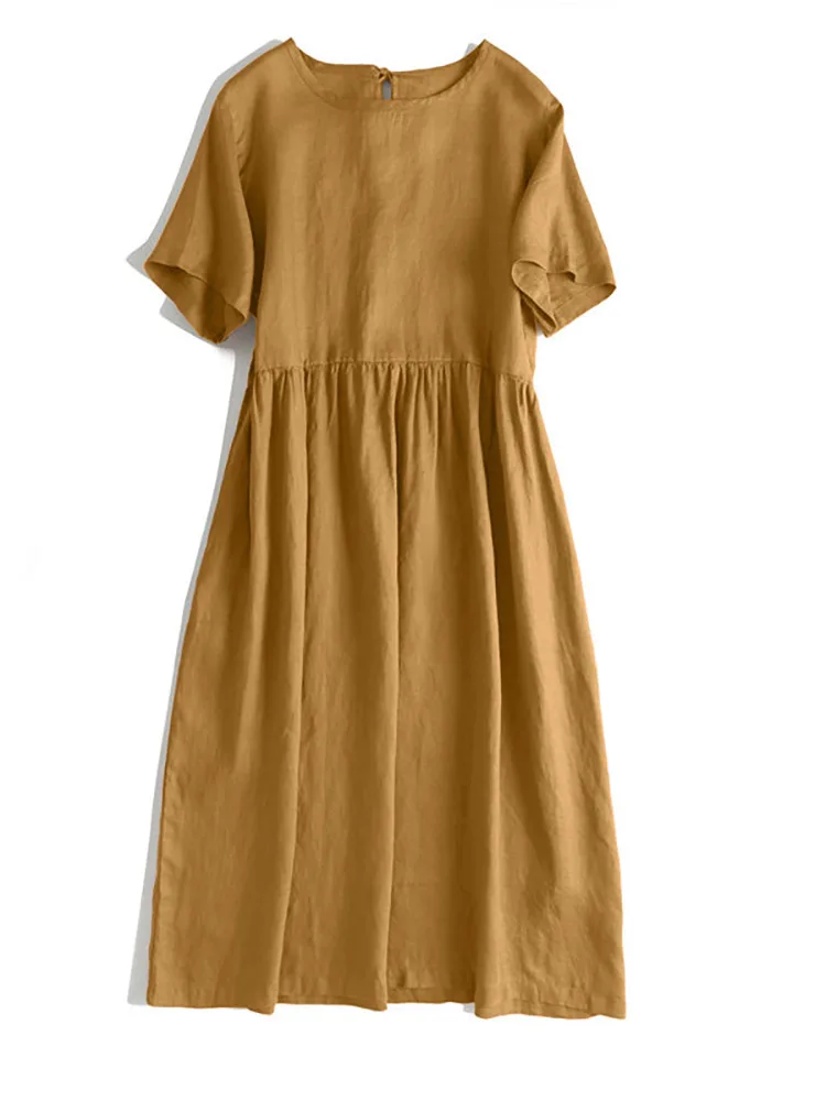 ZANZEA Fashion Summer Short Sleeve Sundress Women Solid Cotton Midi Dress Holiday Party Vestidos Oversize Dresses Robe Femme
ZANZEA Fashion Summer Short Sleeve Sundress Women Solid Cotton Midi Dress Holiday Party Vestidos Oversize Dresses Robe Femme