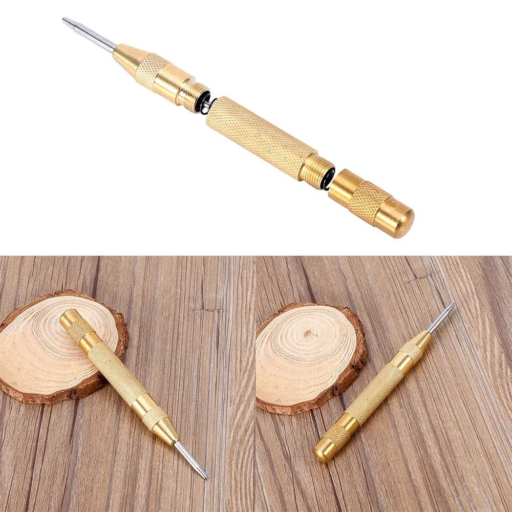 5 Inch Automatic Center Punch Tool Self Centering Hole Punch Tool with HSS Tip Spring Loaded Brass Body for Metal or Wood
5 Inch Automatic Center Punch Tool Self Centering Hole Punch Tool with HSS Tip Spring Loaded Brass Body for Metal or Wood