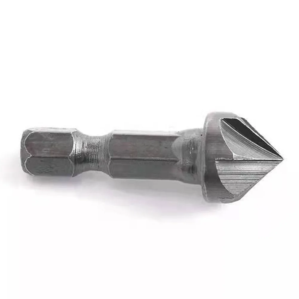 

Practical Drill Bit 6 Flute Countersink 1 Pcs 13mm 36mm 45# Steel 6 Slot Countersunk Five Edge For Woodworking