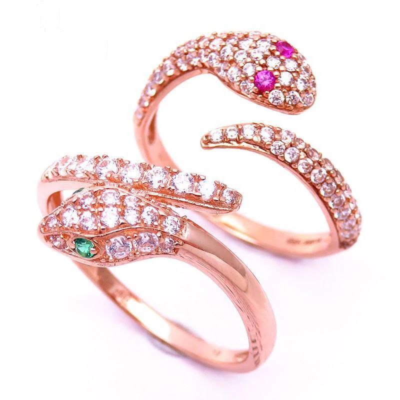 

585 Purple Gold Inlaid Emerald Rings for Women Luxury Pink and White Crystal 14K Rose Gold Plated Exquisite Engagement Jewelry