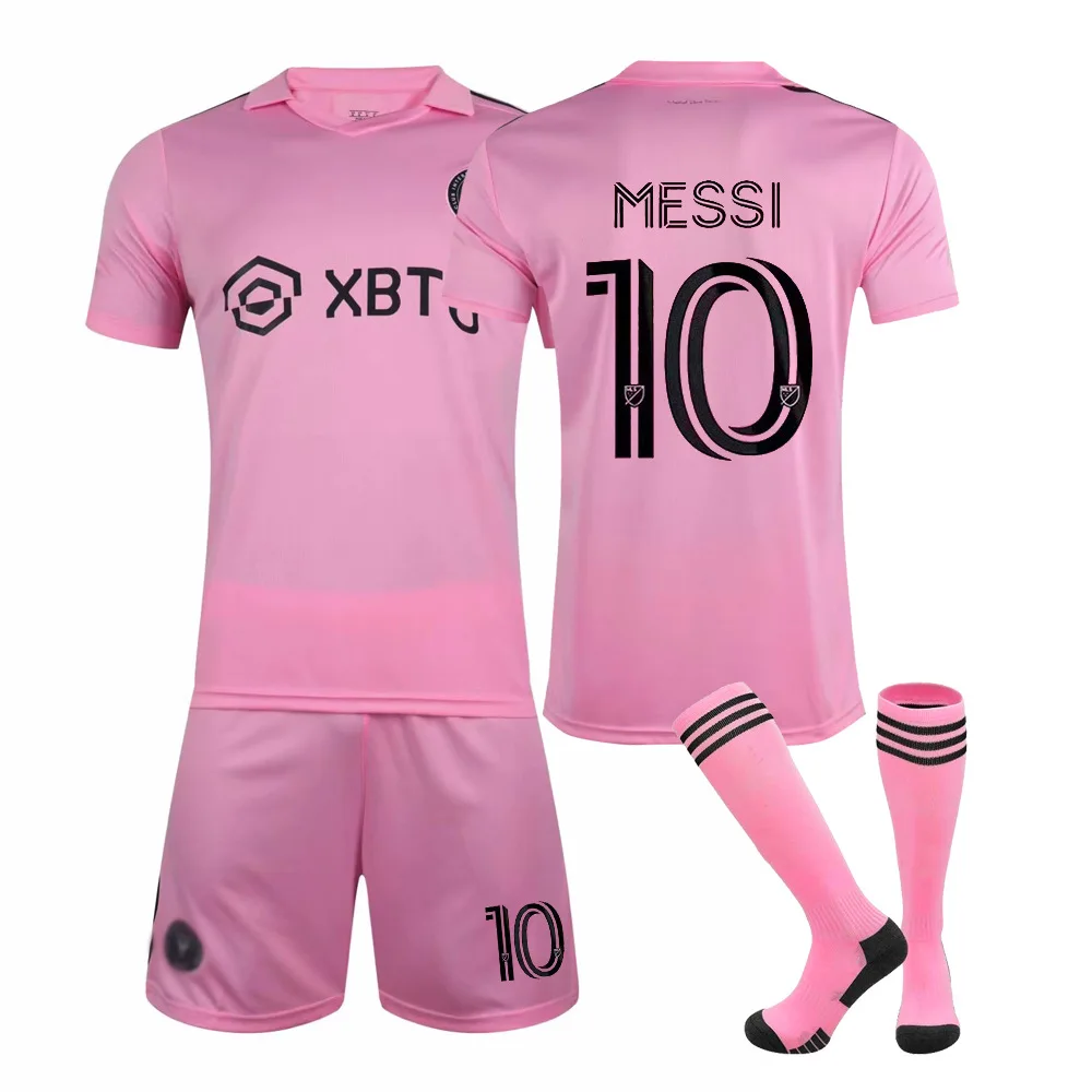 

No10 Football Jersey Boy Kid MIA MI Messi Camiseta T-Shirt Set Adult Sportswear Girl Sportsuit Protective Clothing Cosplay Kit