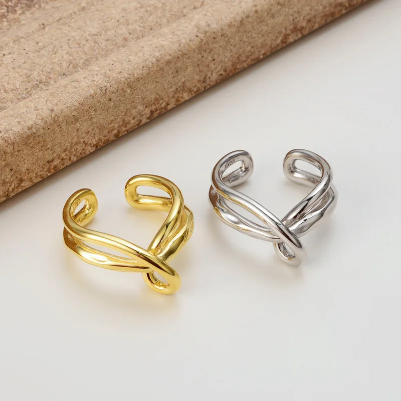 Youth of Vigor Liquid Twist Solid 925 Sterling Silver Open Ring Unique Gold Tone Cool Rings R1131
Youth of Vigor Liquid Twist Solid 925 Sterling Silver Open Ring Unique Gold Tone Cool Rings R1131