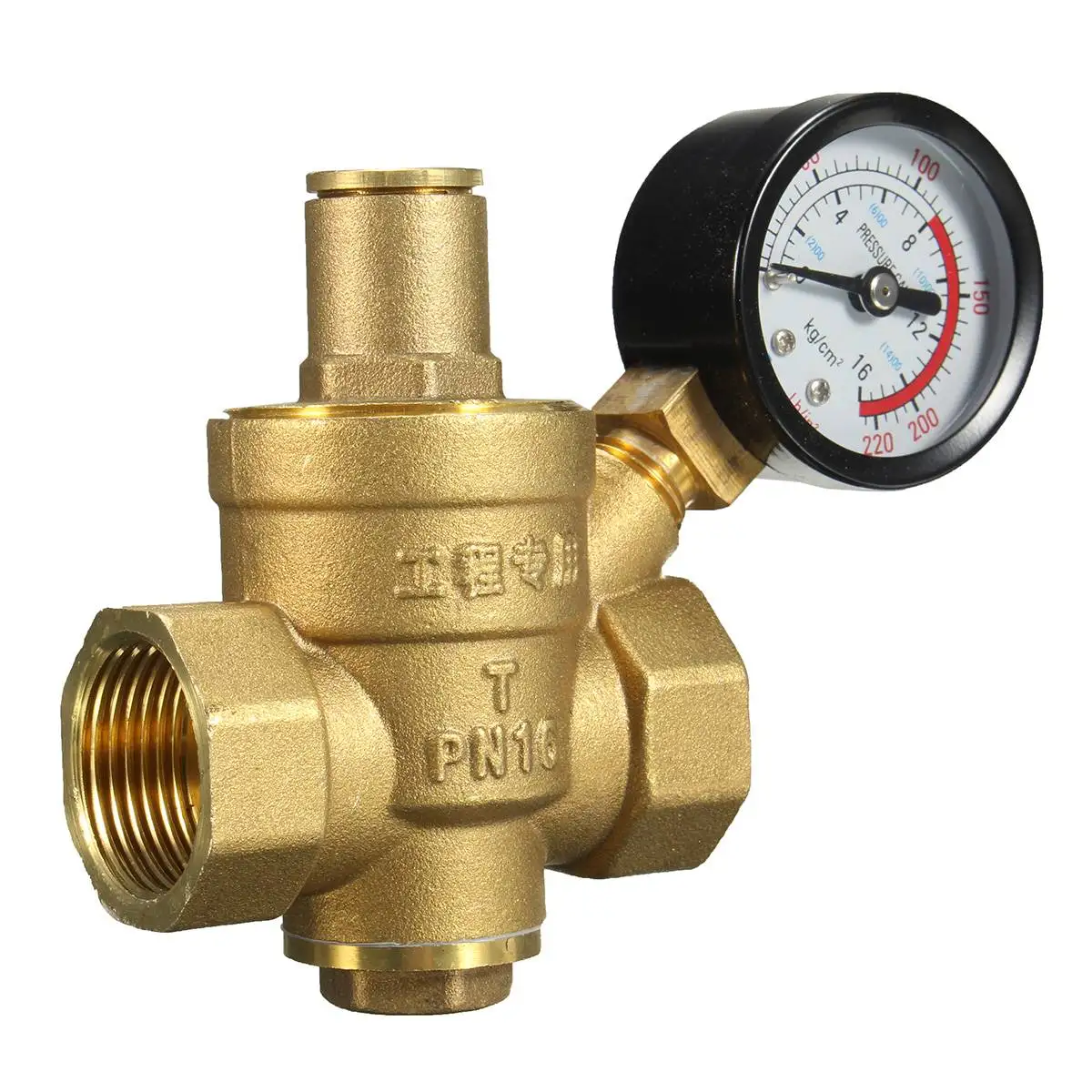 DN20 NPT 3/4'' Regulator Brass Water Pressure Regulator Reducer PN 1.6 Adjustable for Hydraulic/Water Purifier With Gauge Meter
DN20 NPT 3/4'' Regulator Brass Water Pressure Regulator Reducer PN 1.6 Adjustable for Hydraulic/Water Purifier With Gauge Meter
