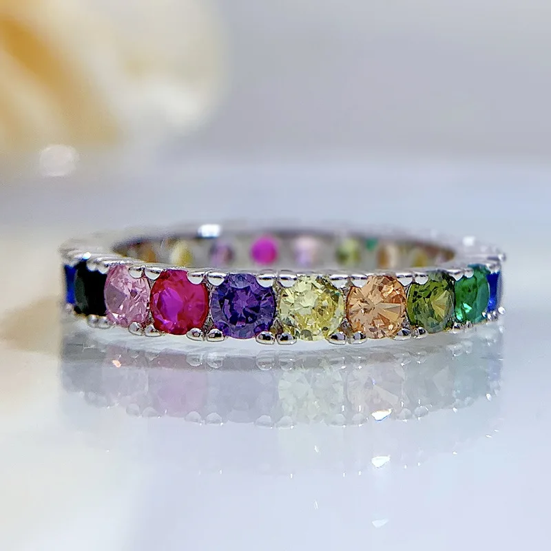 2023 New S925 Silver European Cross border Colored Zirconia Four Claw Full Diamond Ring Wholesale Women's Ring Ring Ring
2023 New S925 Silver European Cross border Colored Zirconia Four Claw Full Diamond Ring Wholesale Women's Ring Ring Ring