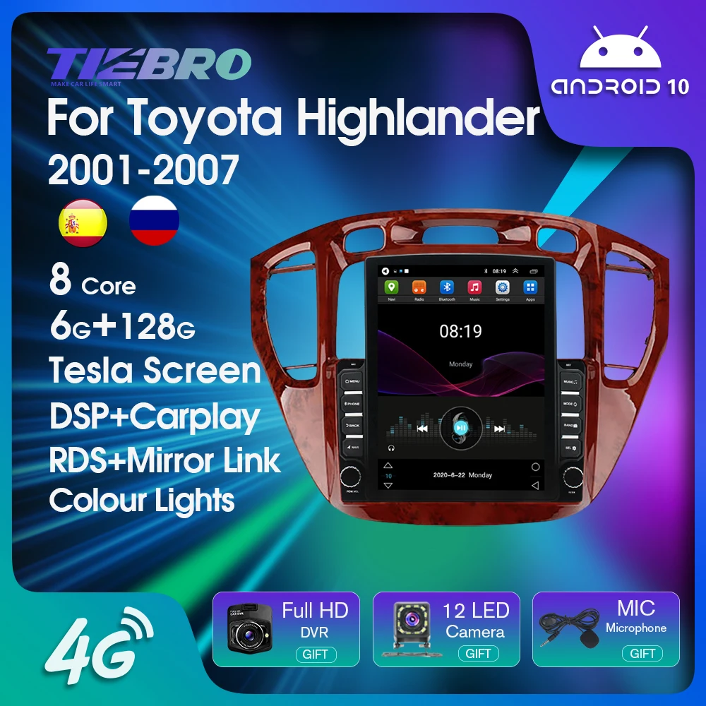 TIEBRO Tesla Vertical Screen Car Radio For Toyota Highlander 2001-2007 Android Autoradio Stereo Multimedia Player GPS Navigation
TIEBRO Tesla Vertical Screen Car Radio For Toyota Highlander 2001-2007 Android Autoradio Stereo Multimedia Player GPS Navigation