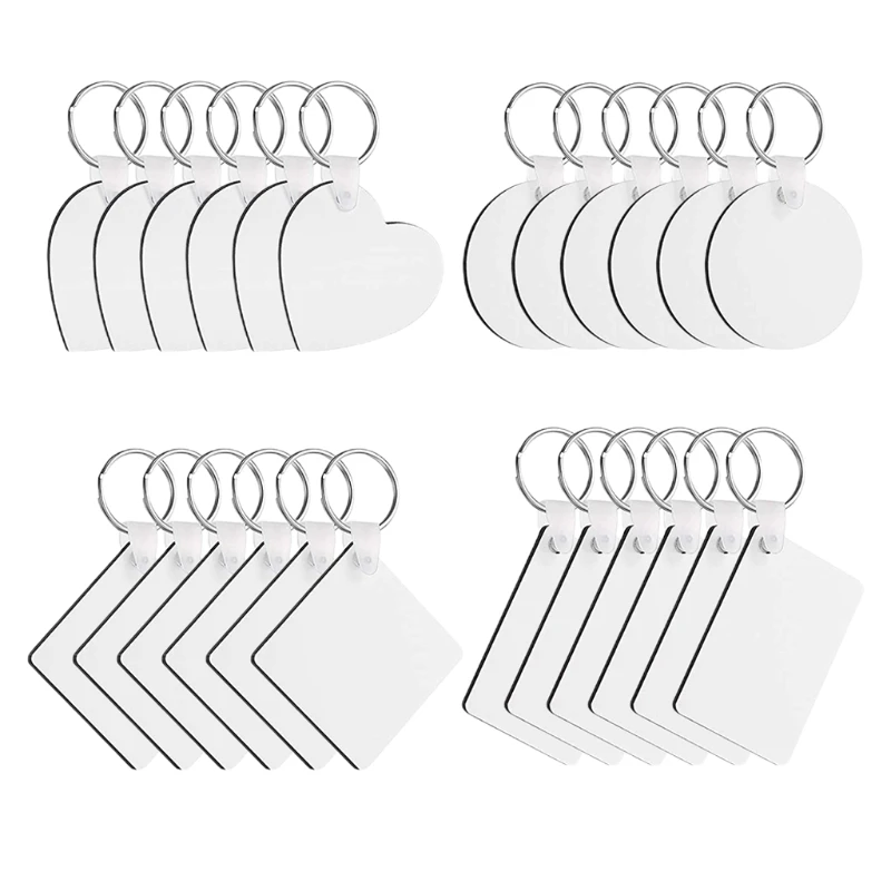24 Pcs/Set Sublimation Blank Keychains Thermal Transfer for KEY Chain Double-Side Printed MDF Keyrings with Split Rings
24 Pcs/Set Sublimation Blank Keychains Thermal Transfer for KEY Chain Double-Side Printed MDF Keyrings with Split Rings