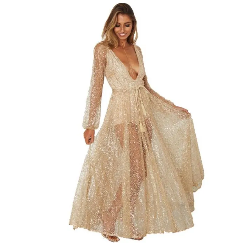 Hot Sexy Party Dresses Women Evening Silver Mesh Maxi Dress Sequined Dress Women Summer Backless Long Sleeve V Neck Dresses
Hot Sexy Party Dresses Women Evening Silver Mesh Maxi Dress Sequined Dress Women Summer Backless Long Sleeve V Neck Dresses