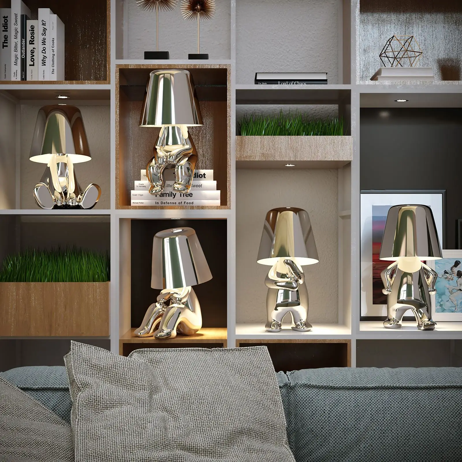 Creative Golden Man Table Lamp For Coffee Shop Bar Thinker'S Statuette Lamps Gold Standing Model Art Decoration Home Night Light
Creative Golden Man Table Lamp For Coffee Shop Bar Thinker'S Statuette Lamps Gold Standing Model Art Decoration Home Night Light