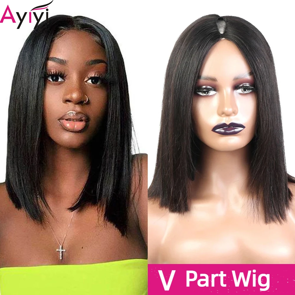 Ayiyi V Part Hair Wig Straight Human Hair Wigs Short Bob Wig Pre Plucked With Baby Hair No Glue No Leave Out Human HairFor Women
Ayiyi V Part Hair Wig Straight Human Hair Wigs Short Bob Wig Pre Plucked With Baby Hair No Glue No Leave Out Human HairFor Women