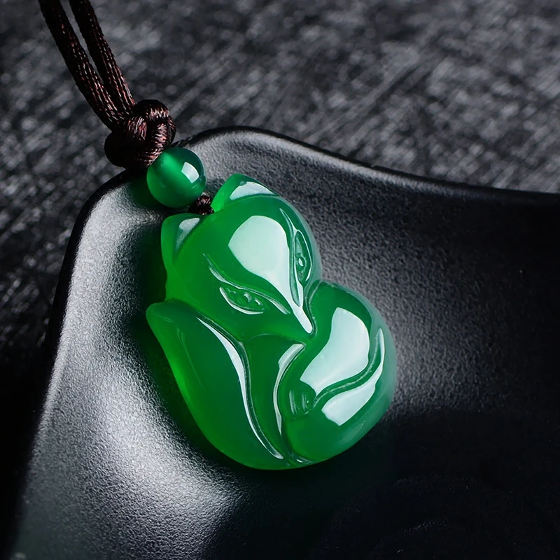 Jade Fox Necklace Pendant Natural Green White Chalcedony Chinese Fashion Charm Jewelry Carved Amulet Gifts for Women Men
Jade Fox Necklace Pendant Natural Green White Chalcedony Chinese Fashion Charm Jewelry Carved Amulet Gifts for Women Men