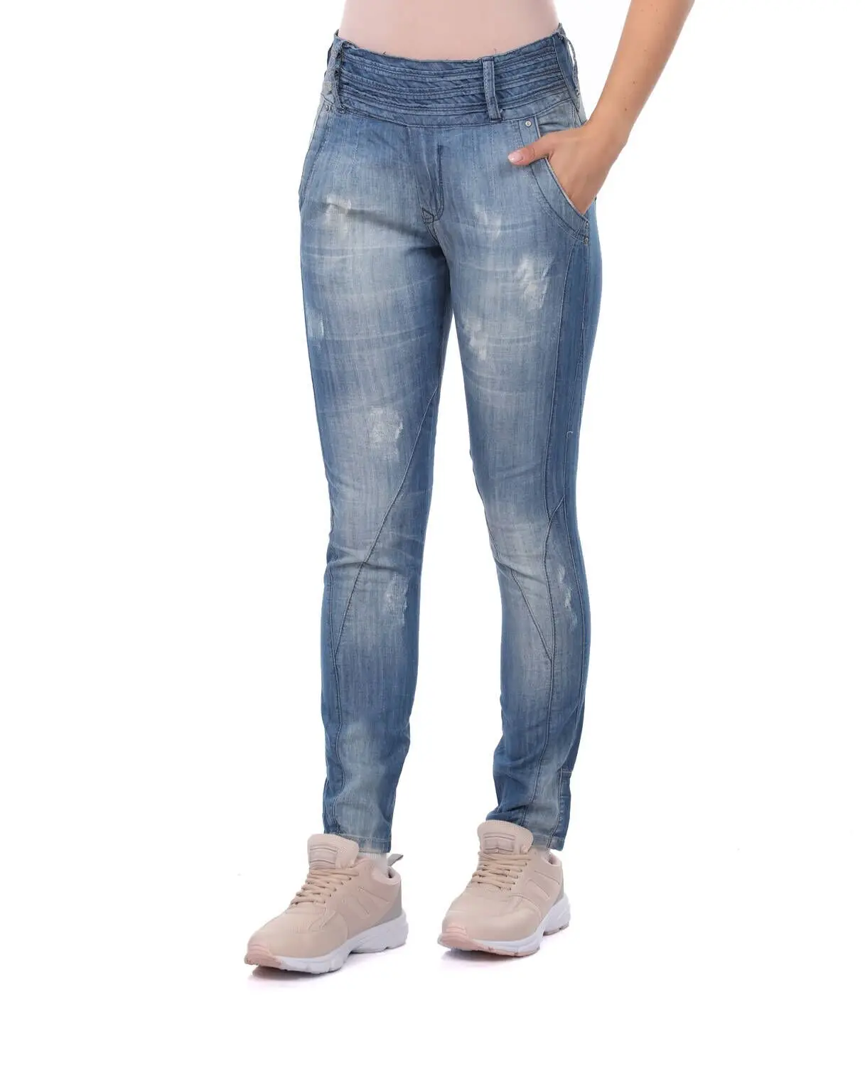 Blue White Womens Baggy Jean Trousers
Blue White Womens Baggy Jean Trousers