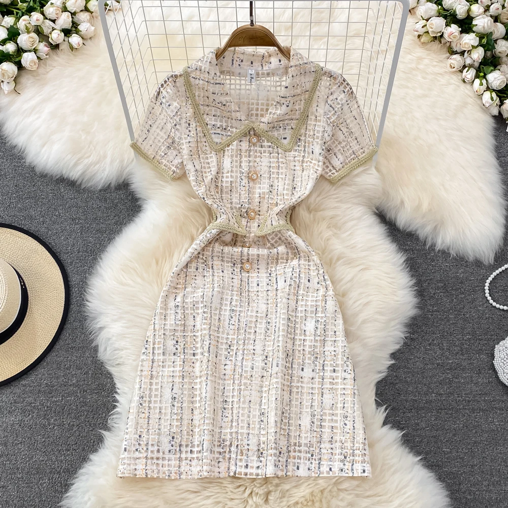 Brand Designer Clothing Women Summer Dress 2022 New Peter Pan Collar Short Sleeve Hollow Out Thin Temperament Goddess Mini Dress
Brand Designer Clothing Women Summer Dress 2022 New Peter Pan Collar Short Sleeve Hollow Out Thin Temperament Goddess Mini Dress