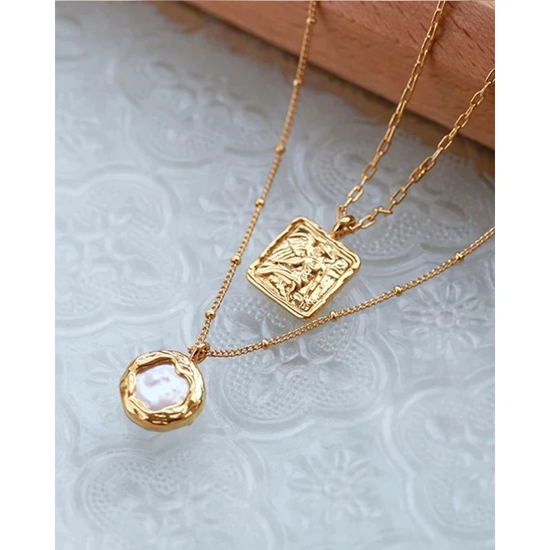 Peri'sBox Baroque Flat Pearl Pendant Necklace Women Minimalist Freshwater Coin Pearl Necklace Medallion Layering Necklaces
Peri'sBox Baroque Flat Pearl Pendant Necklace Women Minimalist Freshwater Coin Pearl Necklace Medallion Layering Necklaces