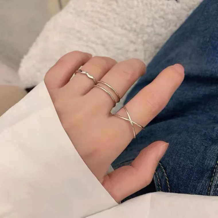 3pcs/set Fashion Silver Color Alloy Cross Rings Trendy Simple Women Finger Ring Set Jewelry Gift 
3pcs/set Fashion Silver Color Alloy Cross Rings Trendy Simple Women Finger Ring Set Jewelry Gift