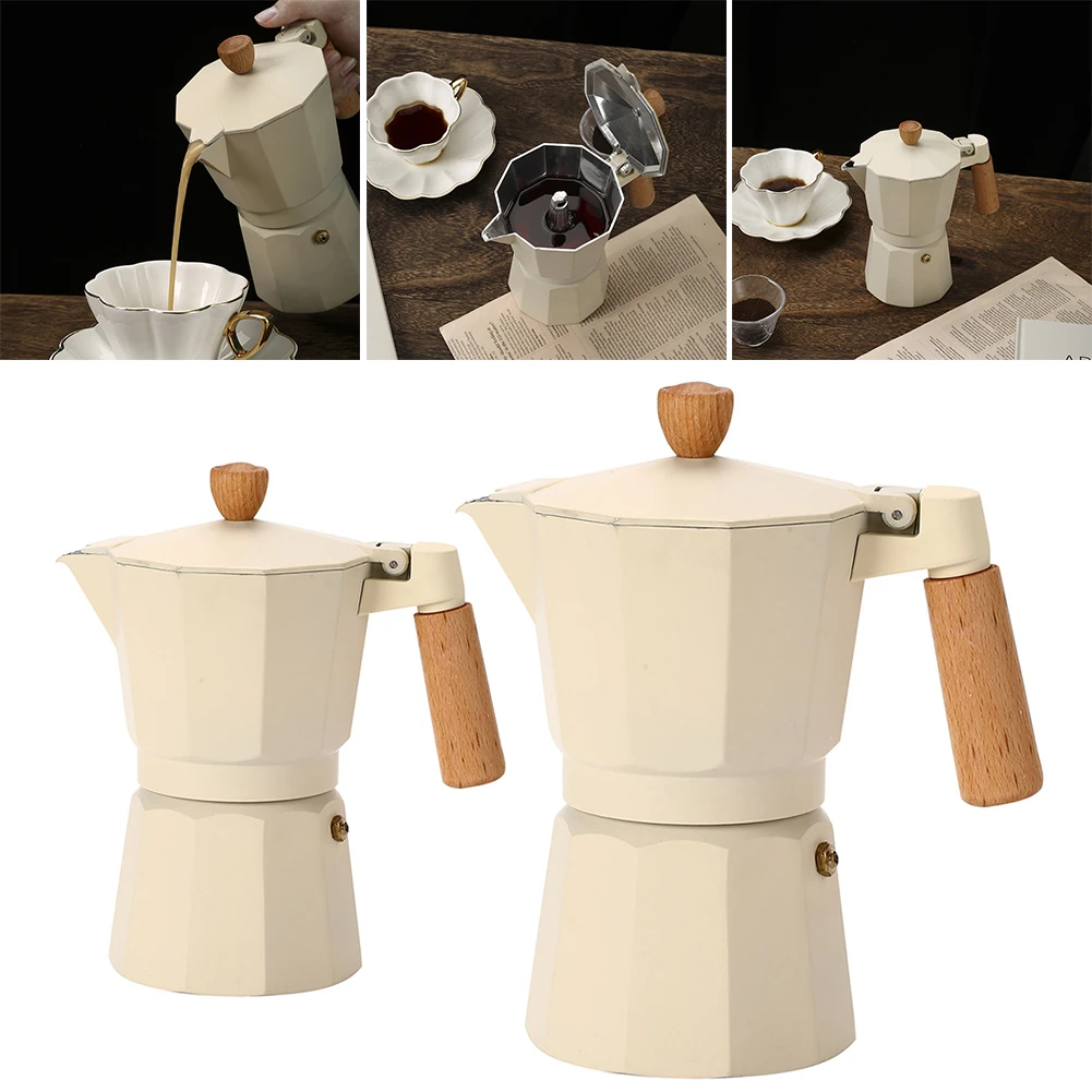 Moka Pot Stovetop Espresso Maker 3/6 Cup Coffee Maker With Solid Wood Handle Classic Italian Style Manual Coffee Machine Makers
Moka Pot Stovetop Espresso Maker 3/6 Cup Coffee Maker With Solid Wood Handle Classic Italian Style Manual Coffee Machine Makers