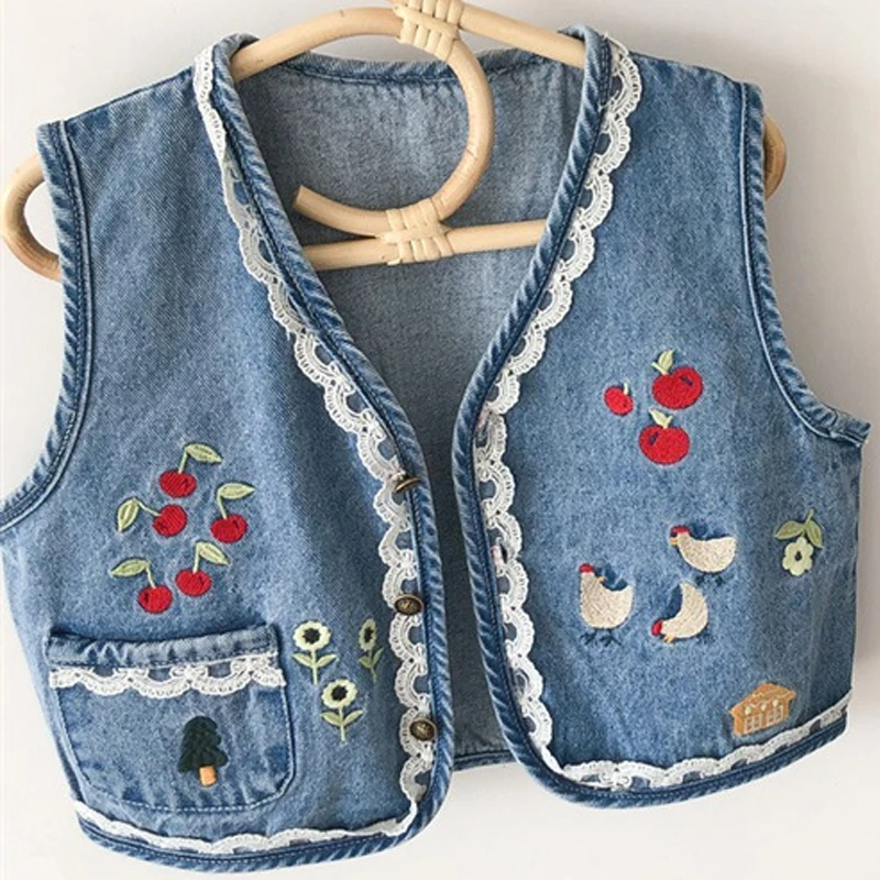 Girls Vest Fashion All-match Vest Outerwear Spring and Summer Small Children Baby Denim Jacket Retro Children's Clothing Tops
Girls Vest Fashion All-match Vest Outerwear Spring and Summer Small Children Baby Denim Jacket Retro Children's Clothing Tops