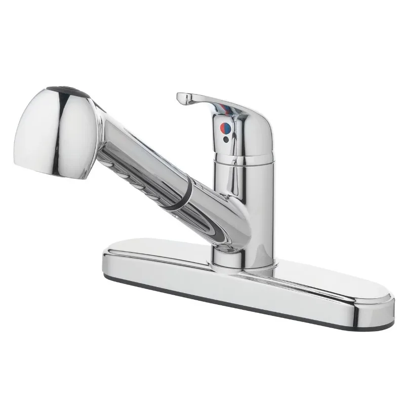 Single Handle Kitchen Sink Faucet with Pull-Out Sprayer and Chrome Finish
Single Handle Kitchen Sink Faucet with Pull-Out Sprayer and Chrome Finish