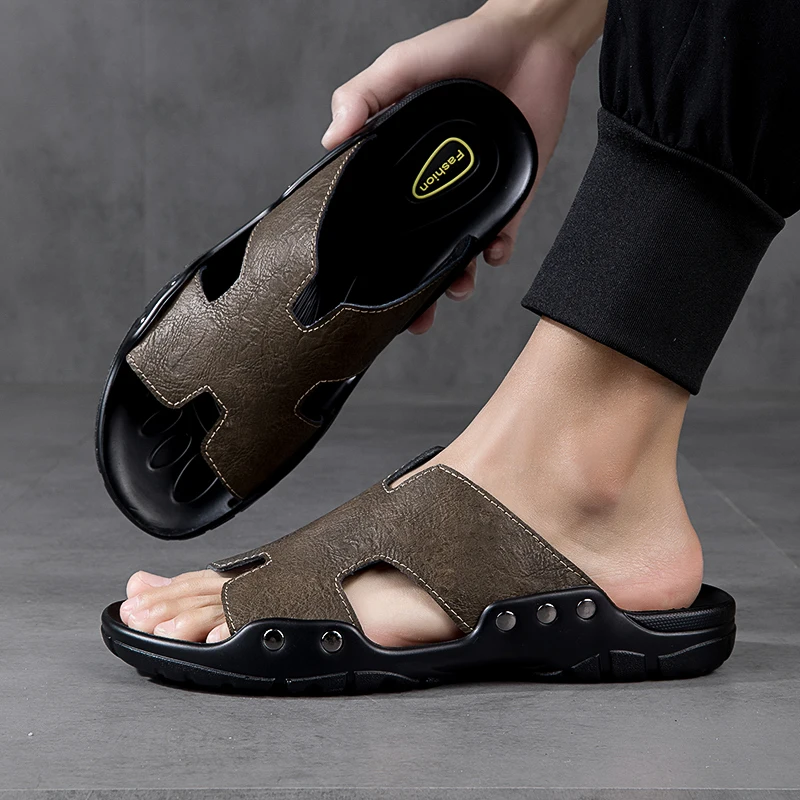 Men Sandal Slippers leather Summer Sneaker Slippers Men Slides Soft Eva Slippers Casual Beach Shoes men big size 4849505152
Men Sandal Slippers leather Summer Sneaker Slippers Men Slides Soft Eva Slippers Casual Beach Shoes men big size 4849505152