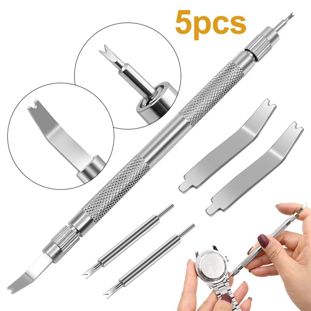 5pcs Set Watch Repair Tool With Extra Head Tips 135mm*6mm For Changing Removing Watch Strap Workshop Equipment Hand Tool Sets
5pcs Set Watch Repair Tool With Extra Head Tips 135mm*6mm For Changing Removing Watch Strap Workshop Equipment Hand Tool Sets