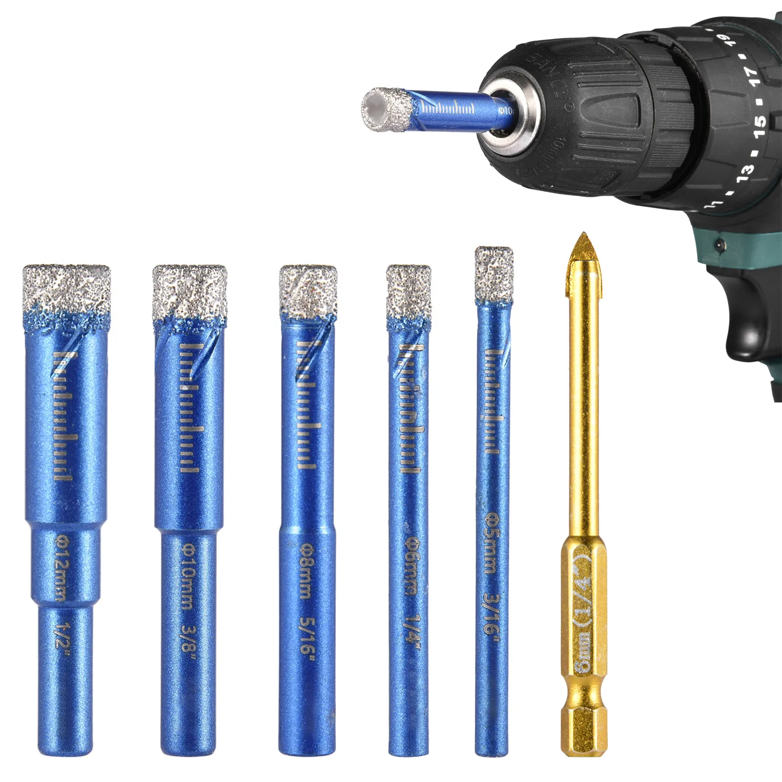 Diamond Drill Bit Set Multi-Material Drill Bit Set For Tile Concrete Brick Glass For Tile Brick Cement Concrete Glass Ceramic
Diamond Drill Bit Set Multi-Material Drill Bit Set For Tile Concrete Brick Glass For Tile Brick Cement Concrete Glass Ceramic