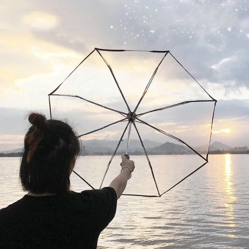 Automatic Transparent Umbrella Women's Folding Parasol For Rain And Sun Windproof Auto Folding Home Outdoor Travel Supplies
Automatic Transparent Umbrella Women's Folding Parasol For Rain And Sun Windproof Auto Folding Home Outdoor Travel Supplies