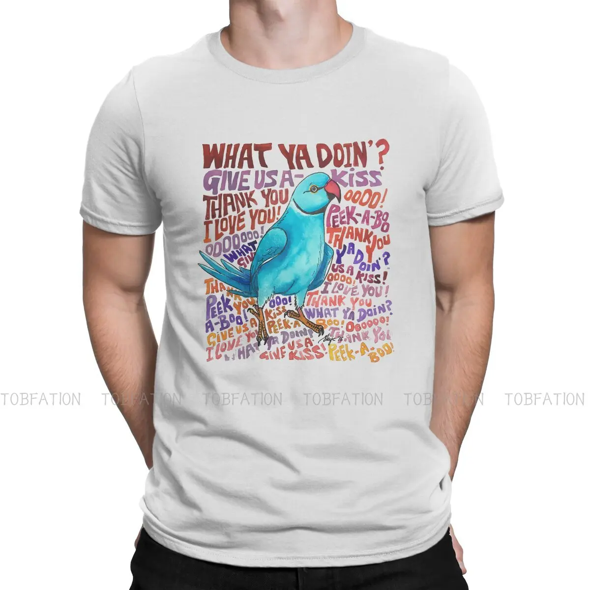 Chatty Ringneck Harajuku TShirt Parrot Printing Streetwear Comfortable T Shirt Men Short Sleeve Special Gift Idea
Chatty Ringneck Harajuku TShirt Parrot Printing Streetwear Comfortable T Shirt Men Short Sleeve Special Gift Idea