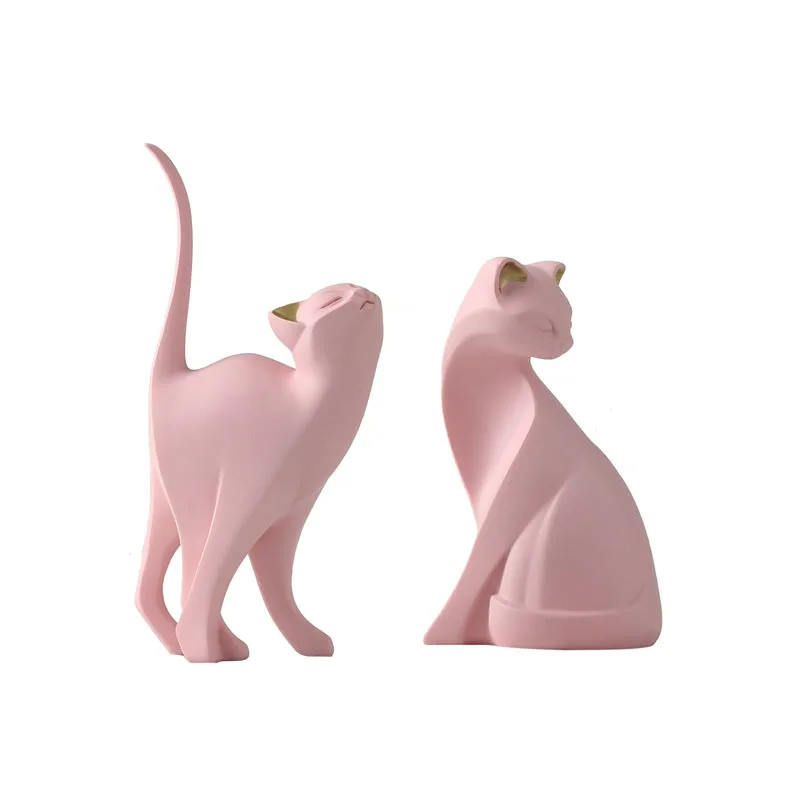 Home Decor Resin Pink Cat Figurines Bedroom Decoration Abstract Statue Nordic Animal Figure Home Decor Sculpture New Year Gifts 
Home Decor Resin Pink Cat Figurines Bedroom Decoration Abstract Statue Nordic Animal Figure Home Decor Sculpture New Year Gifts