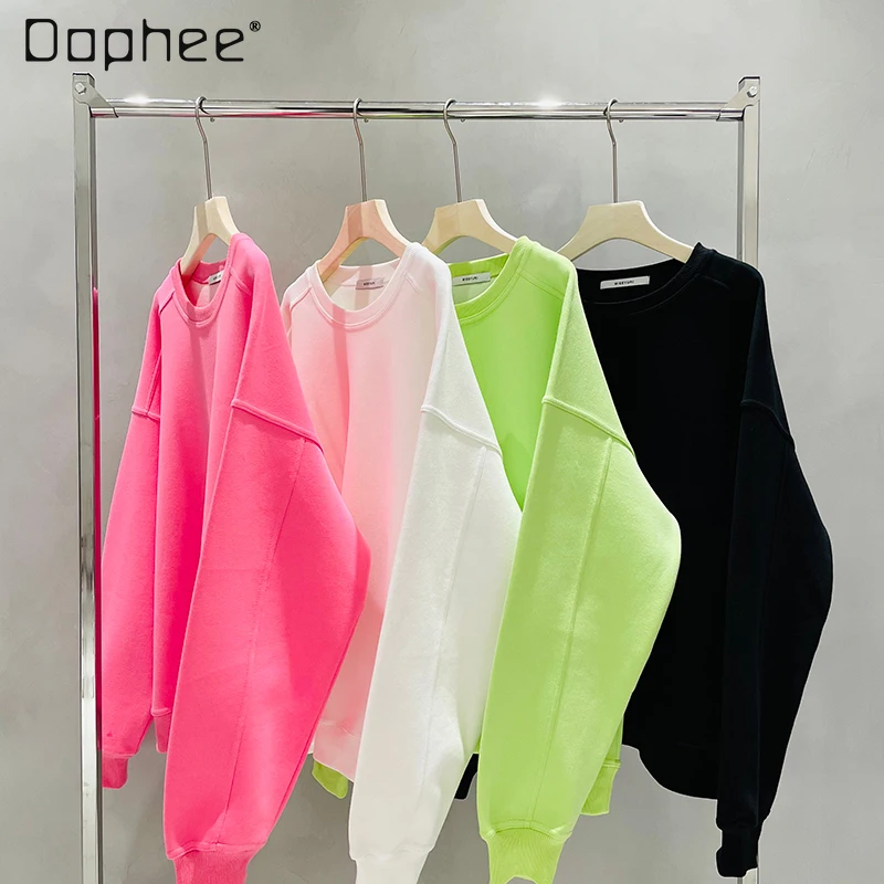 2021 New Spring and Autumn Crew Neck Cotton Hoodie Plain Loose Women's Korean Style Fashion Ins Pullover Top Streetwear Hoodies
2021 New Spring and Autumn Crew Neck Cotton Hoodie Plain Loose Women's Korean Style Fashion Ins Pullover Top Streetwear Hoodies