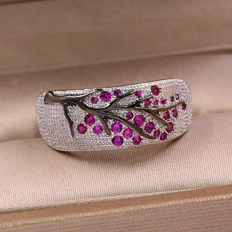 New Fashion Plum Branch Blue Crystal Ladies Ring Elegant Multicolor Botanical Party Jewelry Accessories
New Fashion Plum Branch Blue Crystal Ladies Ring Elegant Multicolor Botanical Party Jewelry Accessories