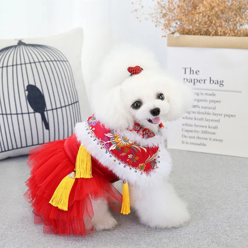 Pet Clothes Winter Dog Wedding Dress Velvet Chinese Style Pet Tang Suit for Dog S-XXL Christmas Pet Dress Yorkie Corgi Clothing
Pet Clothes Winter Dog Wedding Dress Velvet Chinese Style Pet Tang Suit for Dog S-XXL Christmas Pet Dress Yorkie Corgi Clothing